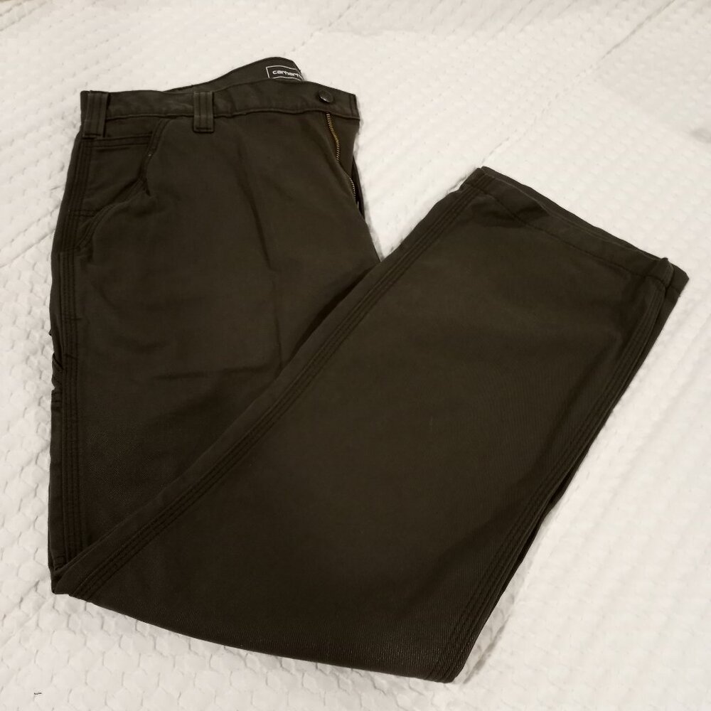 NEW CARHARTT DARK GREEN RELAXED FIT JEANS MEN 38X30